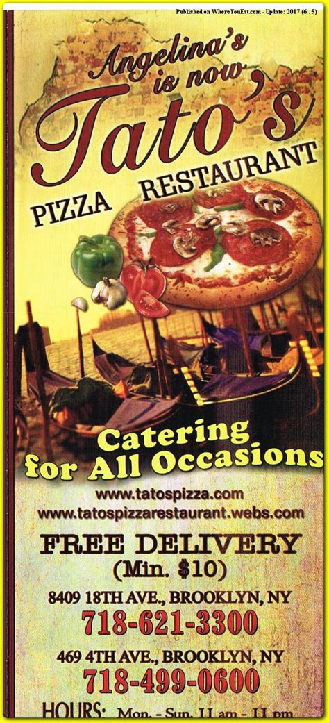 tatos pizza|Tatos Pizzeria menu